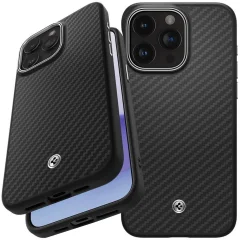 SPIGEN ENZO ARAMIDNI OVITEK ZA MAGSAFE ZA IPHONE 15 PRO MAX MAT ČRNA