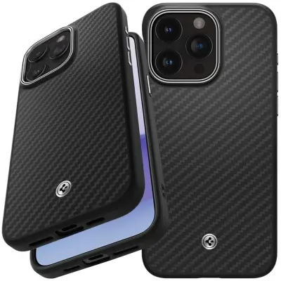 SPIGEN ENZO ARAMIDNI OVITEK ZA MAGSAFE ZA IPHONE 15 PRO MAX MAT ČRNA