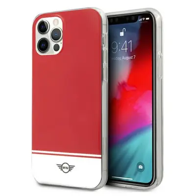 OVITEK MINI MORRIS TRDI OVITEK ZA IPHONE 12 PRO MAX 6.7 ČRTASTA RDEČA