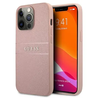 OVITEK GUESS SAFFIANO STRIPE ZA IPHONE 13 PRO MAX OVITEK ROZA