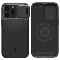 SPIGEN OPTIK ARMOR MAG OVITEK ZA MAGSAFE ZA IPHONE 15 PRO MAX ČRN