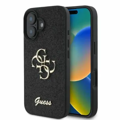 OVITEK GUESS FIXED GLITTER BIG 4G ZA IPHONE 16 OVITEK ČRN