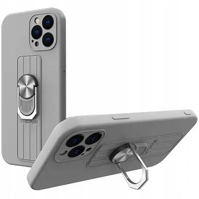 RING CASE ETUI CASE OBUDOWA Z UCHWYTEM DO SAMSUNG GALAXY S21 ULTRA SREBRNY