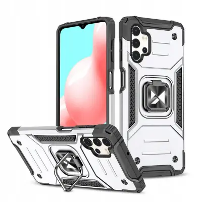 WOZINSKY PANCERNE ETUI CASE Z UCHWYTEM DO SAMSUNG GALAXY A73 SREBRNY