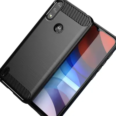 CARBON CASE CASE COVER OHIŠJE ZA MOTOROLA MOTO E7I POWER BLACK