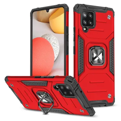 Armored ovitek + magnetno držalo za Samsung Galaxy A42 5G Ring Armor rdeč
