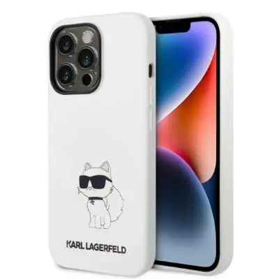 KARL LAGERFELD SILIKONSKI OVITEK CHOUPETTE ZA MAGSAFE ZA IPHONE 14 PRO MAX BEL
