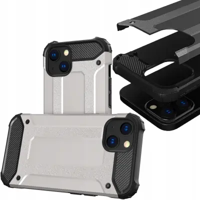 HYBRID ARMOR ETUI CASE OBUDOWA POKROWIEC FUTERAŁ DO IPHONE 13 SREBRNY