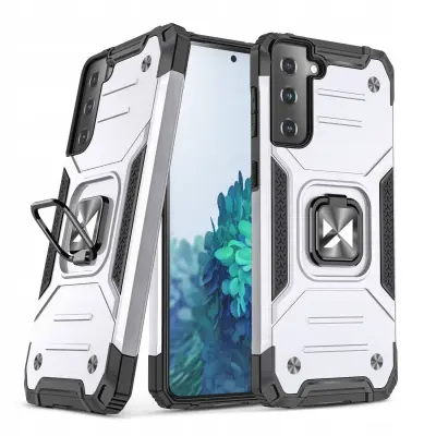 WOZINSKY PANCERNE ETUI CASE Z UCHWYTEM DO SAMSUNG GALAXY S22+ SREBRNE