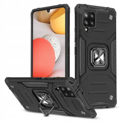 WOZINSKY PANCERNE ETUI CASE OBUDOWA Z UCHWYTEM DO SAMSUNG GALAXY A42 CZARNY