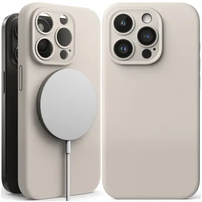 SILIKONSKI MAGNETNI OVITEK RINGKE ZA IPHONE 15 PRO ZA MAGSAFE STONE