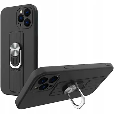 HURTEL OVITEK ZA PRSTAN Z ROČAJEM ZA SAMSUNG GALAXY S21 ULTRA ČRN