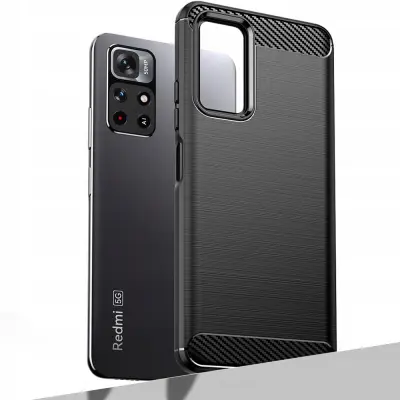 CARBON CASE CASE COVER OHIŠJE ZA XIAOMI REDMI NOTE 11 ČRN