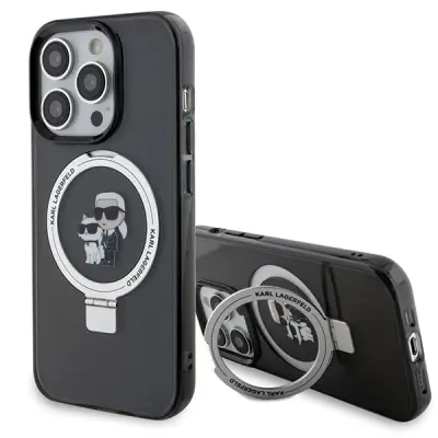 KARL LAGERFELD STOJALO ZA PRSTANE MAGSAFE OVITEK ZA IPHONE 13 PRO ČRNA