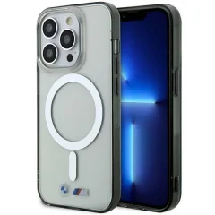 BMW SREBRNI OBROČ ZA OVITEK MAGSAFE ZA IPHONE 15 PRO MAX OVITEK PROZOREN