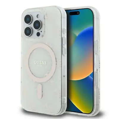 GUESS IML 4G OVITEK OZADJE ZA MAGSAFE ZA IPHONE 16 PRO BEL OVITEK