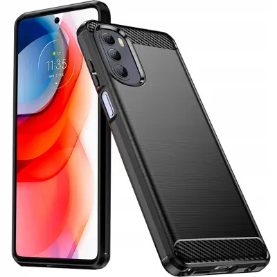 CARBON OHIŠJE POKROV ZA MOTOROLA MOTOG STYLUS 2022 ČRN