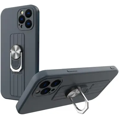 RING CASE ETUI CASE Z UCHWYTEM DO SAMSUNG GALAXY S21 ULTRA CIEMNONIEBIESKI