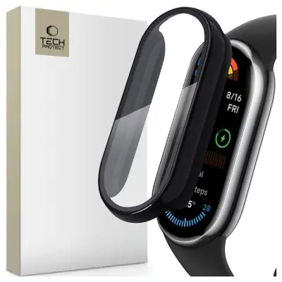TECH-PROTECT KALJENO STEKLO ZA XIAOMI SMART BAND 9 9 NFC ČRNA ZAŠČITA