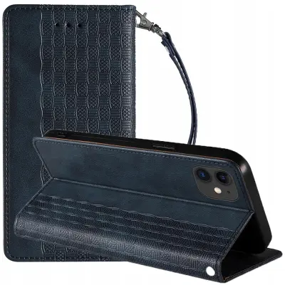 MAGNET STRAP CASE ETUI OBUDOWA POKROWIEC FUTERAŁ DO IPHONE 12 NIEBIESKI