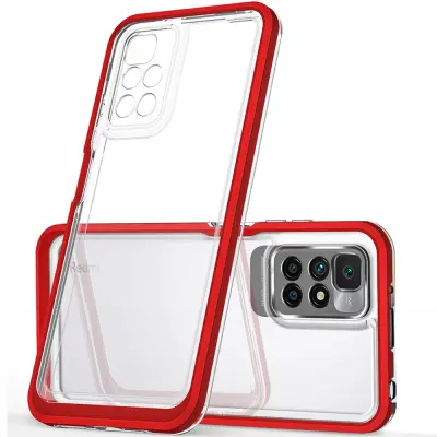 OVITEK HURTEL CLEAR CASE Z OKVIRJEM ZA XIAOMI REDMI 10 RDEČ