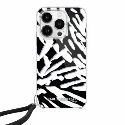 OVITEK KARL LAGERFELD OVITEK ZA IPHONE 15 PRO MAX ZEBRA ČRN
