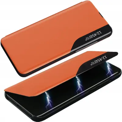OVITEK IZ EKO USNJA OHIŠJE ZA IPHONE 13 PRO ORANŽEN