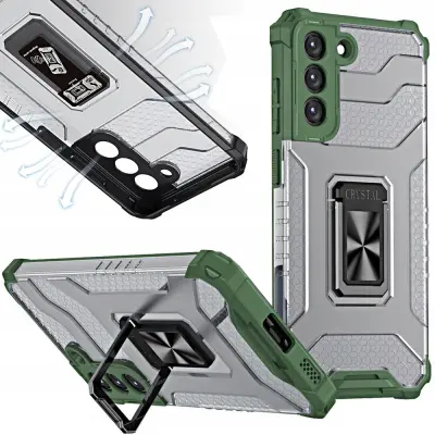 CRYSTAL RING ETUI CASE OBUDOWA POKROWIEC DO SAMSUNG GALAXY S22+ ZIELONY