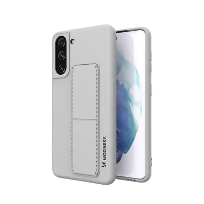 Silikonski ovitek s stojalom za Samsung Galaxy S21+ 5G Kickstand Case siv