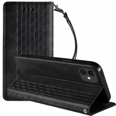 MAGNET STRAP CASE ETUI OBUDOWA POKROWIEC FUTERAŁ DO IPHONE 12 CZARNY