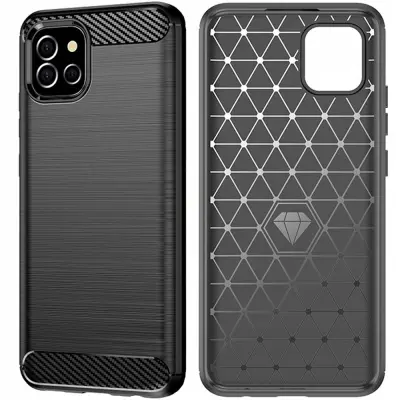 CARBON CASE CASE POKROV OHIŠJA ETUI ZA SAMSUNG A03S ČRNA