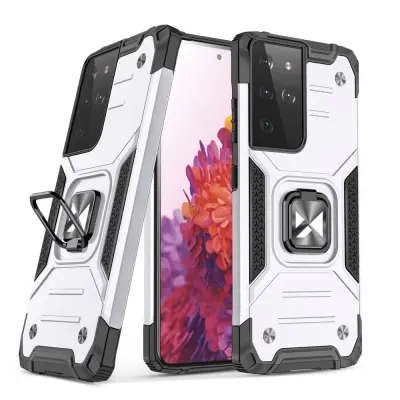 WOZINSKY PANCERNE ETUI CASE Z UCHWYTEM DO SAMSUNG GALAXY S22 ULTRA SREBRNY