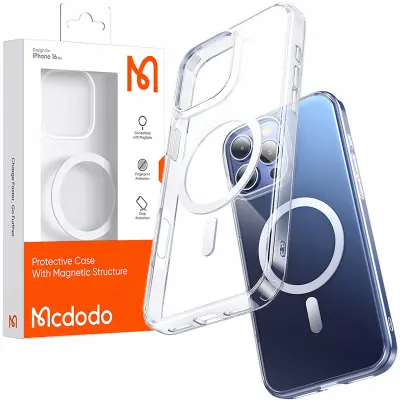 MCDODO MAGNETNI ETUI PROZOREN ETUI OJAČAN ZA MAGSAFE IPHONE 16 PRO MAX