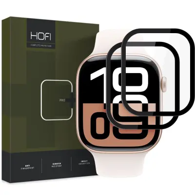 HOFI HYBRID GLASS 2-PACK ZA APPLE WATCH 10 (42 MM) ČRNA ZAŠČITA