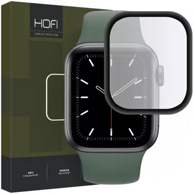 HOFI HIBRIDNA STEKLENA URA APPLE WATCH 4 / 5 / 6 / SE (44MM) ČRNA