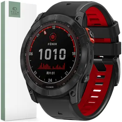 TECH-PROTECT ICONBAND PRO TRAK ZA GARMIN FENIX 3 5X 6X 7X ČRNO RDEČ