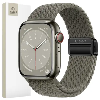 TECH-PROTECT NYLONMAG APPLE WATCH 4 / 5 / 6 / 7 / 8 / 9 / SE / ULTRA 1 / 2 (42 / 44 / 45 / 49 MM) OLIVNO SIVA