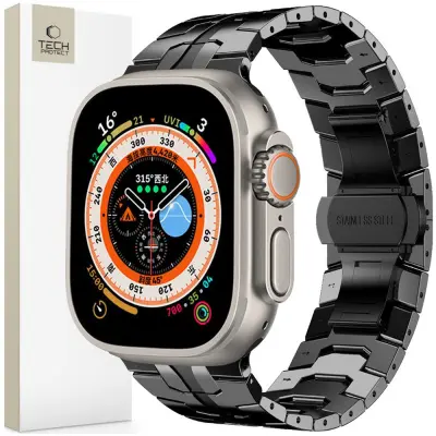 TECH-PROTECT STAINLESS LINE APPLE WATCH 4 / 5 / 6 / 7 / 8 / 9 / SE / ULTRA 1 / 2 (42 / 44 / 45 / 49 MM) ČRNA