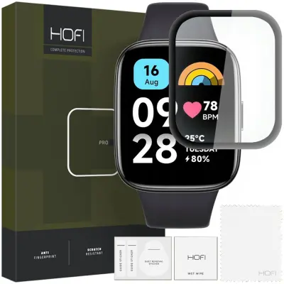 HOFI HIBRIDNI STEKLENI OVITEK ZA XIAOMI REDMI WATCH 3 ACTIVE BLACK