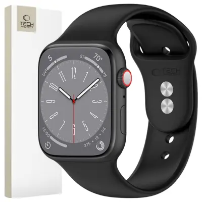 SILIKONSKI OVITEK TECH-PROTECT ZA APPLE WATCH 4 5 6 7 8 9 SE 38 40 41 MM ČRN