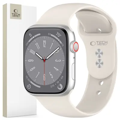 TECH-PROTECT SILIKONSKA URA APPLE WATCH 4 / 5 / 6 / 7 / 8 / 9 / SE (38 / 40 / 41 MM) STARLIGHT