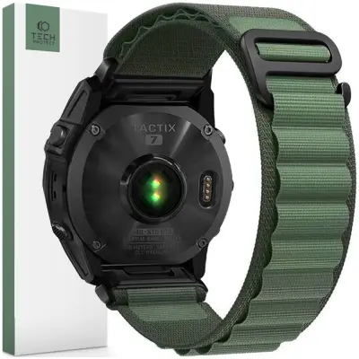 OVITEK TECH-PROTECT NYLON PRO ZA GARMIN FENIX 5 6 6 PRO 7 MILITARY GREEN