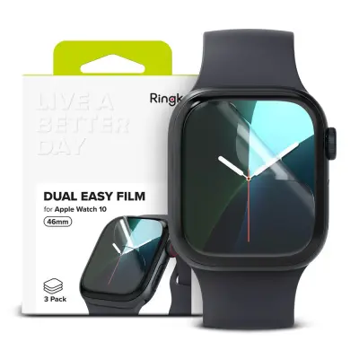 RINGKE ZAŠČITNA FOLIJA ZA APPLE WATCH 10 (46 MM) CLEAR 3-PACK CASE