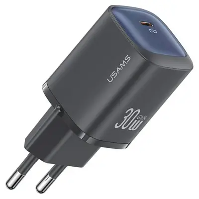 USAMS 30W USB-C HITRI POLNILEC ZA ČRNE TELEFONE
