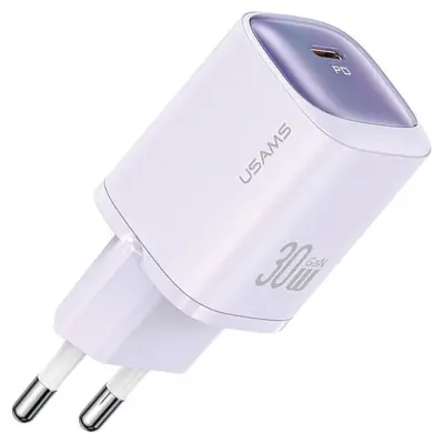 USAMS 30W USB-C HITRI POLNILEC ZA TELEFONE VIJOLIČEN