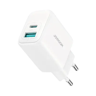 JOYROOM JR-TCF21 OMREŽNI POLNILEC USB-C USB-A 20W PD QC 3.0 BEL