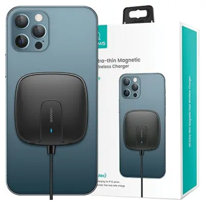 USAMS MAGNETNI INDUKCIJSKI POLNILEC 15W EXTRA-TANEK ZA IPHONE 12
