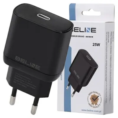 BELINE OMREŽNI POLNILEC 1X USB-C 25W PD 3.0 ZA TELEFONE ČRN