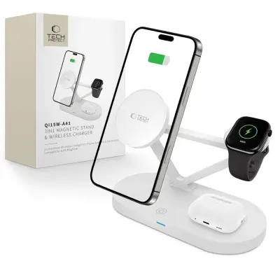 TECH-PROTECT QI15W-A41 MAGNETNI POLNILEC ZA MAGSAFE 3V1 ZA IPHONE