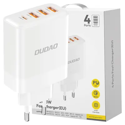 MREŽNI POLNILEC DUDAO A5HEU 3X USB-A 1X USB-C PD 20W ZA TELEFON BEL